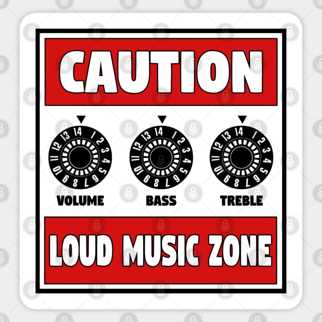 CAUTION LOUD MUSIC ZONE Sticker by BG305